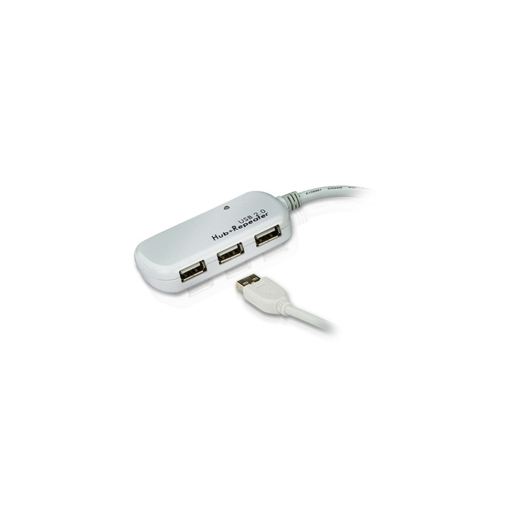 ATEN Cable extensor USB 2.0 de 12 m con hub de cuatro puertos (soporta conexión en cadena hasta 60 m)
