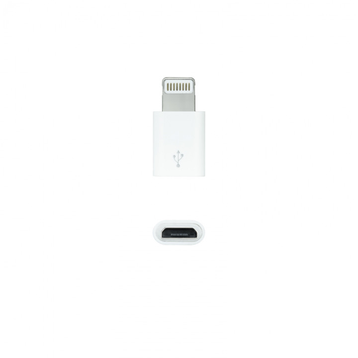 Nanocable Adaptador Lightning a Micro USB, Lightning/M-Micro B/H Blanco