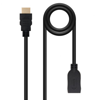 Nanocable Cable HDMI 2.0 Prolongador A/M-A/H, Negro, 1 m