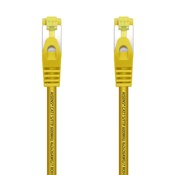 AISENS Cable De Red Latiguillo RJ45 LSZH Cat.7 600 MHz S/FTP PIMF AWG26, Amarillo, 25 cm