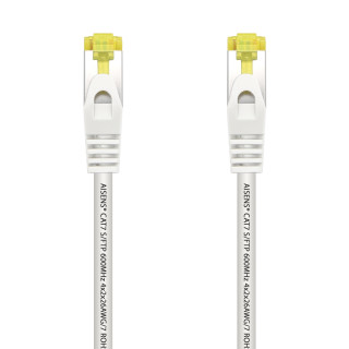 AISENS Cable De Red Latiguillo RJ45 LSZH Cat.7 600 MHz S/FTP PIMF AWG26, Blanco, 25 cm