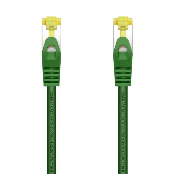 AISENS Cable De Red Latiguillo RJ45 LSZH Cat.7 600 MHz S/FTP PIMF AWG26, Verde, 0.5 m
