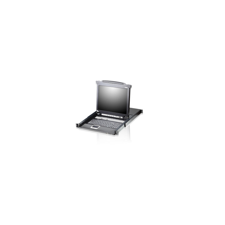 ATEN Consola LCD single rail con switch KVM integrado VGA PS/2-USB de 8 puertos