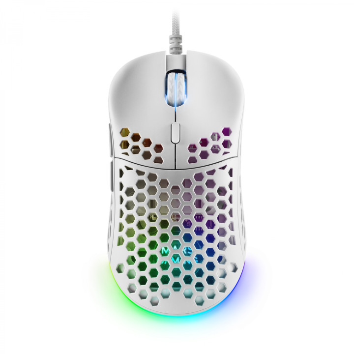Mars Gaming MM55W Blanco Ratón Gaming RGB Chroma Ultra-ligero 55g 12800 DPI