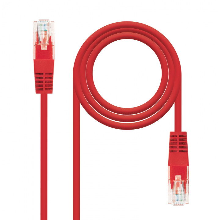 Nanocable Cable Red Latiguillo RJ45 CAT.6 UTP AWG24, Rojo, 25 cm