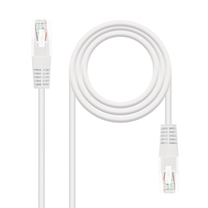 Nanocable Cable Red Latiguillo RJ45 CAT.6 UTP AWG24, Blanco, 25 cm