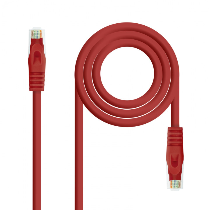 Nanocable Cable Red Latiguillo RJ45 LSZH CAT.6A UTP AWG24, Rojo, 25 cm
