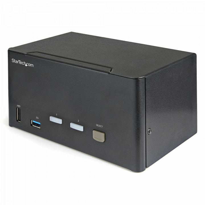 StarTech.com Switch Conmutador KVM de 2 Puertos DisplayPort 4K para 3 Monitores - VÍ­deo de 4K y 60Hz Ultra HD - HDR -