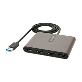 StarTech.com Adaptador USB 3.0 a 4 Puertos HDMI - Tarjeta Gráfica y de VÍ­deo Externa - Dongle Llave USB-A a 4x HDMI -