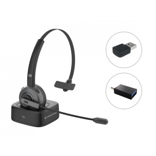 Conceptronic POLONA03BDA auricular y casco Auriculares Diadema Oficina/Centro de llamadas Bluetooth Base de carga Negro