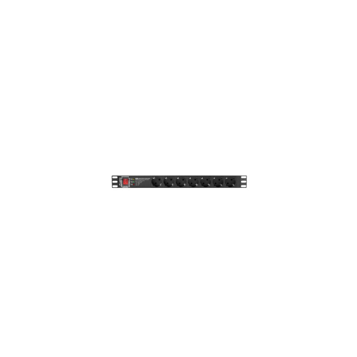 Lanberg PDU-PRO-07F-0200-BK unidad de distribución de energÍ­a (PDU) 6 salidas AC 1U Negro