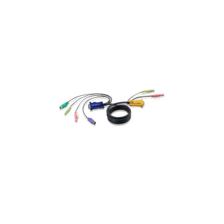 ATEN Cable KVM PS/2 con audio y SPHD 3 en 1 de 1,8 m