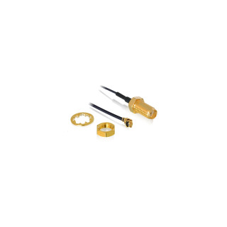 DeLOCK 88824 cable coaxial 0,35 m MHF (I-PEX) RF SMA Negro