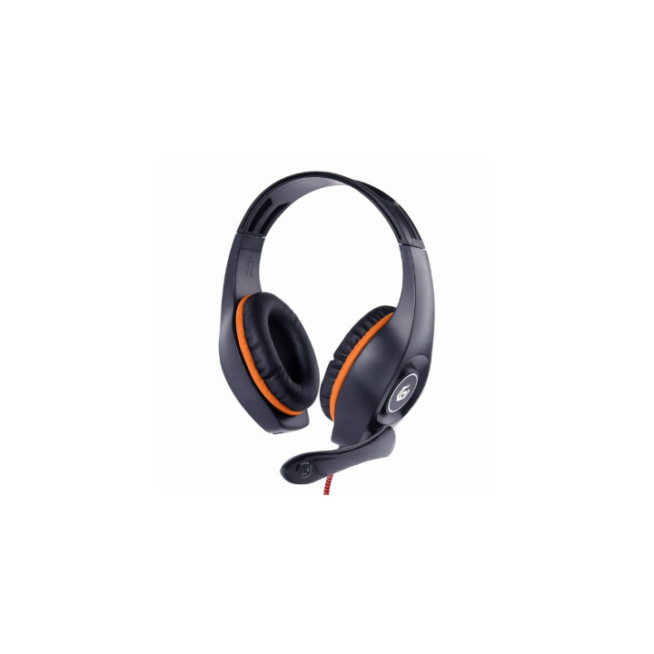 Gembird GHS-05-O auricular y casco Auriculares Alámbrico Diadema Juego Negro, Naranja