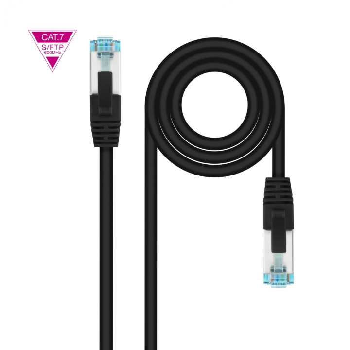 Nanocable Cable de Red Cat.7 600MHZ LSZH SFTP PIMF AWG26, Negro, 1 m