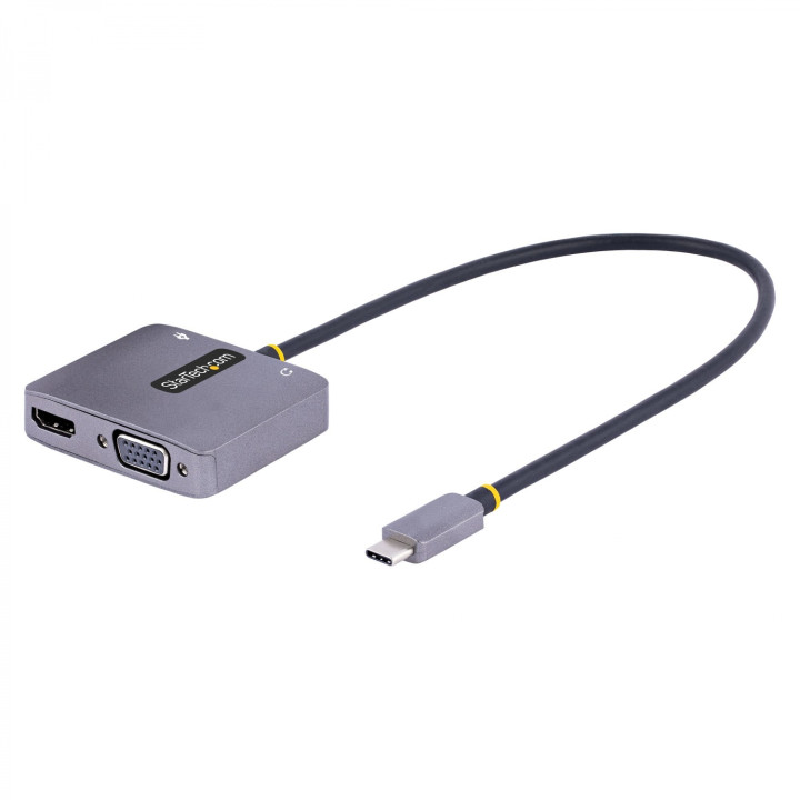 StarTech.com Adaptador de VÍ­deo USB C, Adaptador Multipuertos USB Tipo C a HDMI VGA con Salida de Audio de 3,5mm, HDR