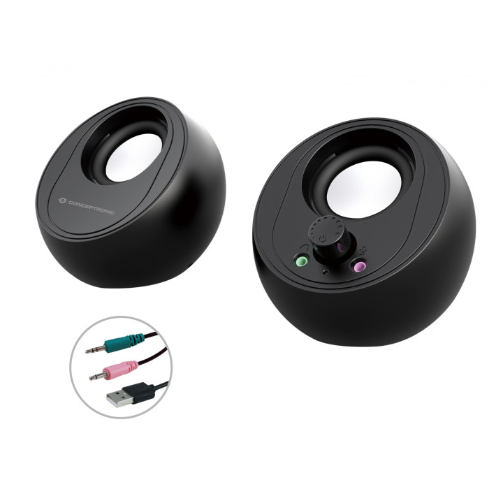 Conceptronic BJORN01B altavoz De 2 vÍ­as Negro Inalámbrico y alámbrico 10 W