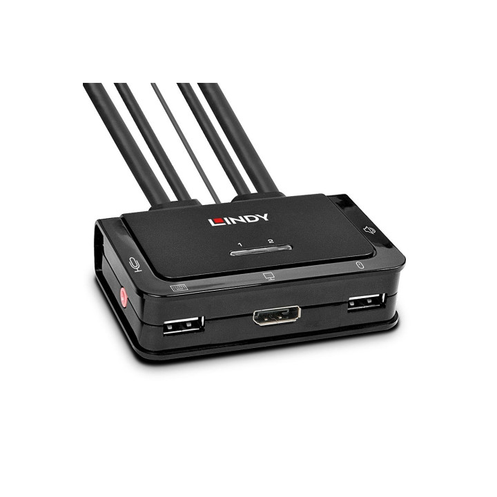 Lindy 42344 interruptor KVM Montaje en rack Negro