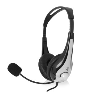 Ewent EW3565 auricular y casco Auriculares Alámbrico Diadema Llamadas/Música USB tipo A Negro, Blanco