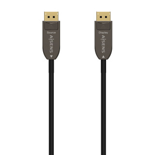 AISENS Cable DISPLAYPORT AOC V1.4 8K@60Hz 4K@120Hz 4:4:4 32.4Gbps, DP/M-DP/M, Negro, 30M