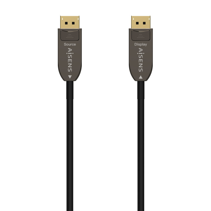 AISENS Cable DISPLAYPORT AOC V1.4 8K@60Hz 4K@120Hz 4:4:4 32.4Gbps, DP/M-DP/M, Negro, 30M