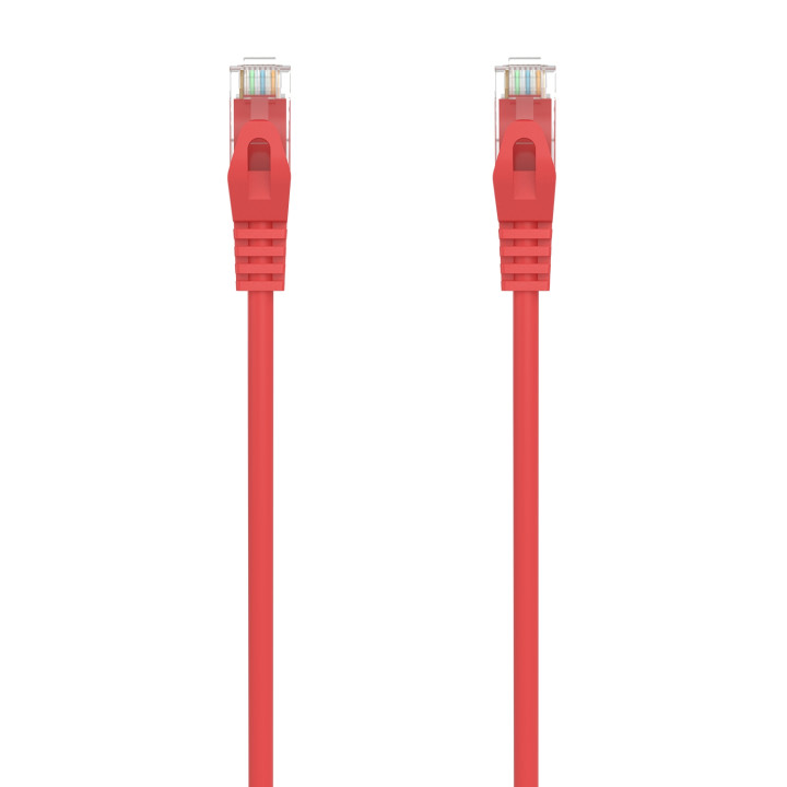 AISENS Cable de Red Latiguillo RJ45 LSZH Cat.6A 500 Mhz UTP AWG24, Rojo, 0.5M