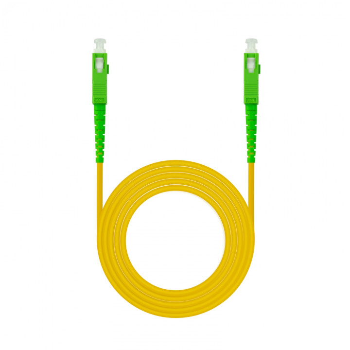 Nanocable Cable de Fibra Í“ptica SC/APC a SC/APC Monomodo Simplex LSZH, Amarillo, 20m