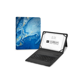 SUBBLIM Funda con Teclado Keytab Pro BT Trendy Marmol Azul