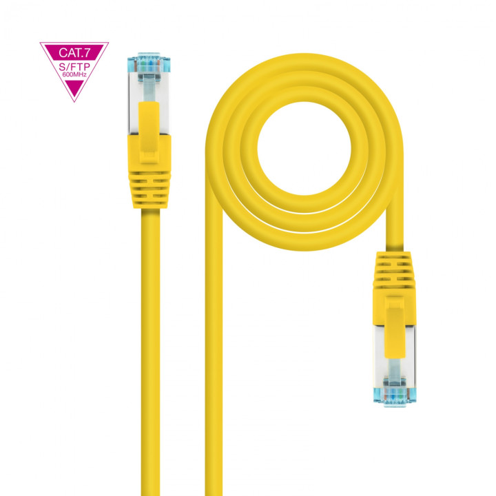 Nanocable Cable de Red Cat.7 600MHZ LSZH SFTP PIMF AWG26, Amarillo, 1 m