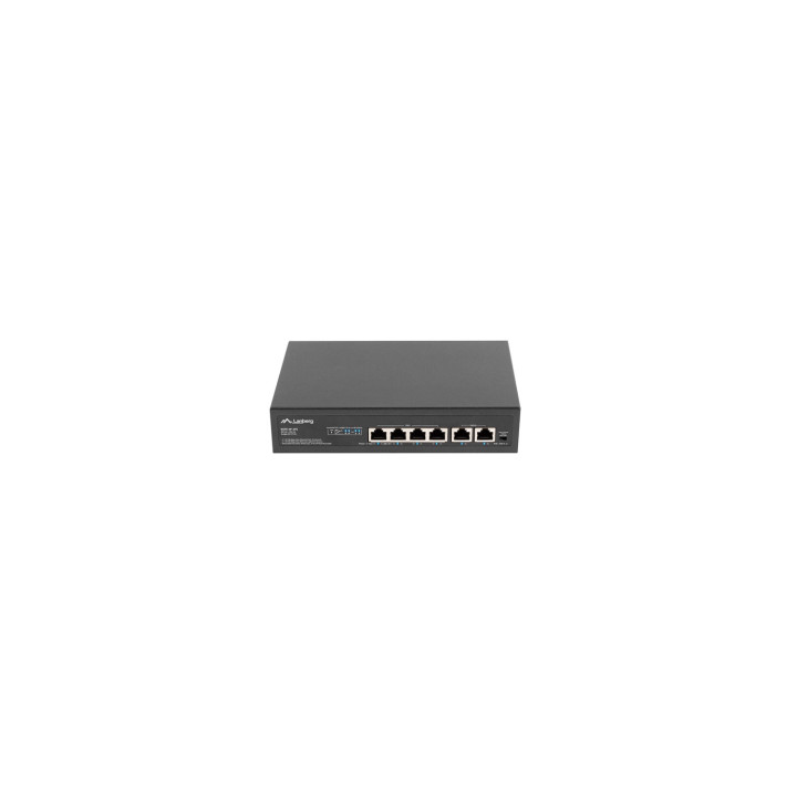 Lanberg RSFE-4P-2FE-60 switch No administrado Fast Ethernet (10/100) EnergÍ­a sobre Ethernet (PoE) 1U Negro