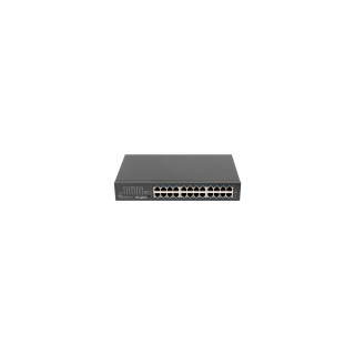 Lanberg RSGE-24 switch No administrado Gigabit Ethernet (10/100/1000) 1U Negro