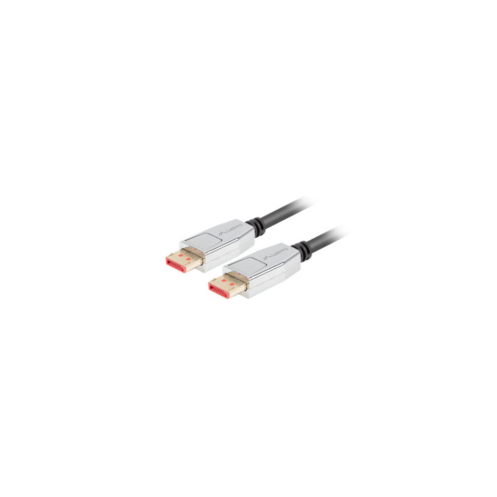 Lanberg CA-DPDP-20CU-0010-BK cable DisplayPort 1 m Negro, Plata