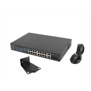 Lanberg RSFE-16P-2C-150 switch No administrado Gigabit Ethernet (10/100/1000) EnergÍ­a sobre Ethernet (PoE) 1U Negro