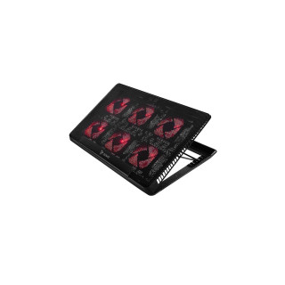 Savio Laptop cooling pad 6 backlit fans 2000 RPM COS-01 almohadilla fría 43,9 cm (17.3") Negro, Rojo