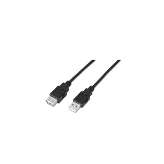 Nanocable Cable USB 2.0 Tipo A a USB Tipo A Macho/Hembra 3m Negro