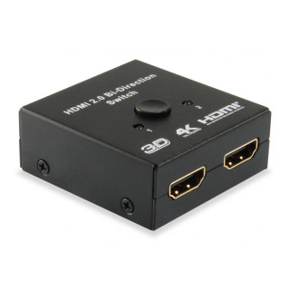 SWITCH EQUIP SELECTOR HDMI BIDIRECIONAL EQUIP 2 ENTRADAS 1 SALIDA A 1 ENTRADA 2 SALIDAS NEGRO 332723