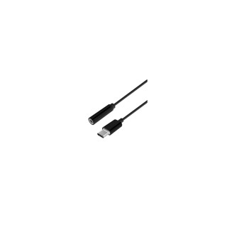 ADAPTADOR AISENS CONECTOR USB TIPO-C MACHO A JACK 3.5MM HEMBRA 15CM NEGRO A109-0385