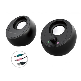 Conceptronic BJORN01B altavoz De 2 vÍ­as Negro Inalámbrico y alámbrico 10 W