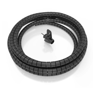 AISENS Organizador de cable en espiral 25mm, Negro, 6.0m