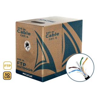 Phasak Bobina de cable de red FTP Cat.6 exterior CCA AWG23 305 m – PHR 670