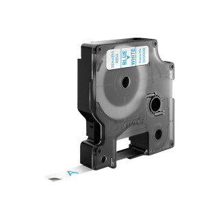 Dymo D1 Etiquetas estandar azul sobre blanco 9mm x 7m poliester