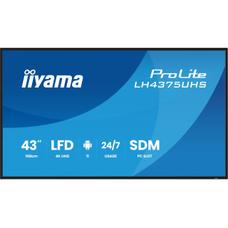 iiyama LH4375UHS-B2AG pantalla de señalización Pantalla plana para señalización digital 108 cm (42.5") LCD Wifi 500 cd…