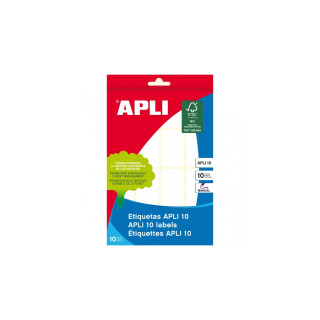 APLI 1646 etiqueta autoadhesiva Rectángulo Permanente Blanco 160 pieza(s)
