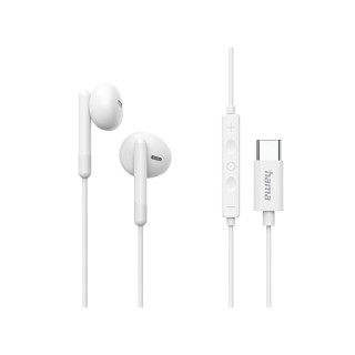 Hama Classy Auriculares Alámbrico Dentro de oído Llamadas/Música USB Tipo C Blanco