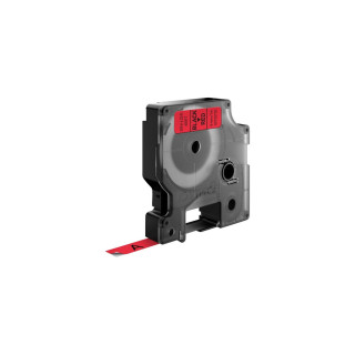 DYMO D1 - Etiquetas estándar - Negro sobre rojo - 9mm x 7m