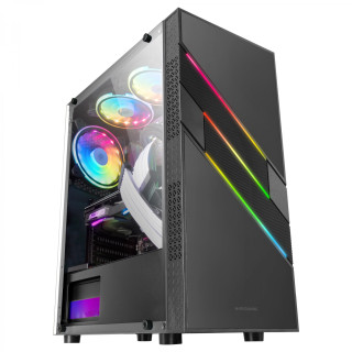Mars Gaming MC-U3 Negro Caja PC Gaming ATX XL Frontal Triple ARGB Ventilador 12cm ARGB Ventana Cristal Templado