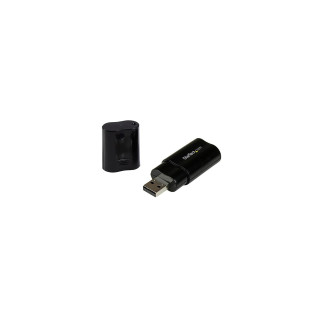 StarTech.com Tarjeta de Sonido Estéreo USB Externa Adaptador Conversor Negro