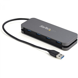 StarTech.com HB30AM4AB hub de interfaz USB 3.2 Gen 1 (3.1 Gen 1) Type-A 5000 Mbit/s Negro, Gris