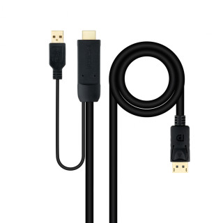 Nanocable Cable Conversor HDMI 2.0 a DisplayPort V1.2, 1.8 m, Negro