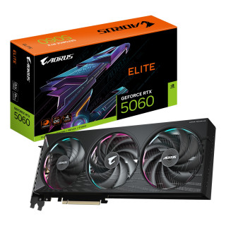 GIGABYTE AORUS GeForce RTX 5060 ELITE 8G Tarjeta Gráfica - 8GB GDDR7, 128bit, PCI-E 5.0, 2722 MHz Frecuencia del…